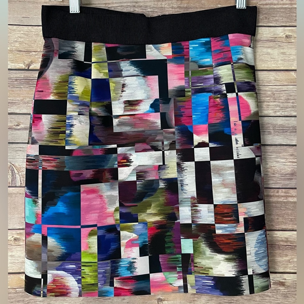 Milly Size 6 Multicolored Cubist Short Pencil Skirt